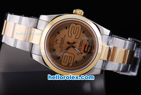 Rolex Air-King Oyster Perpetual Automatic Two Tone with Golden Dial-New Version - Click Image to Close